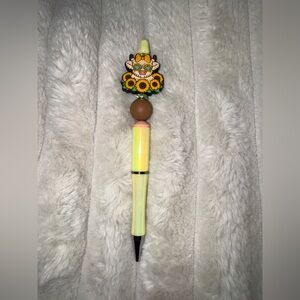Sunflower Themed Pen with Brown and Yellow Accents